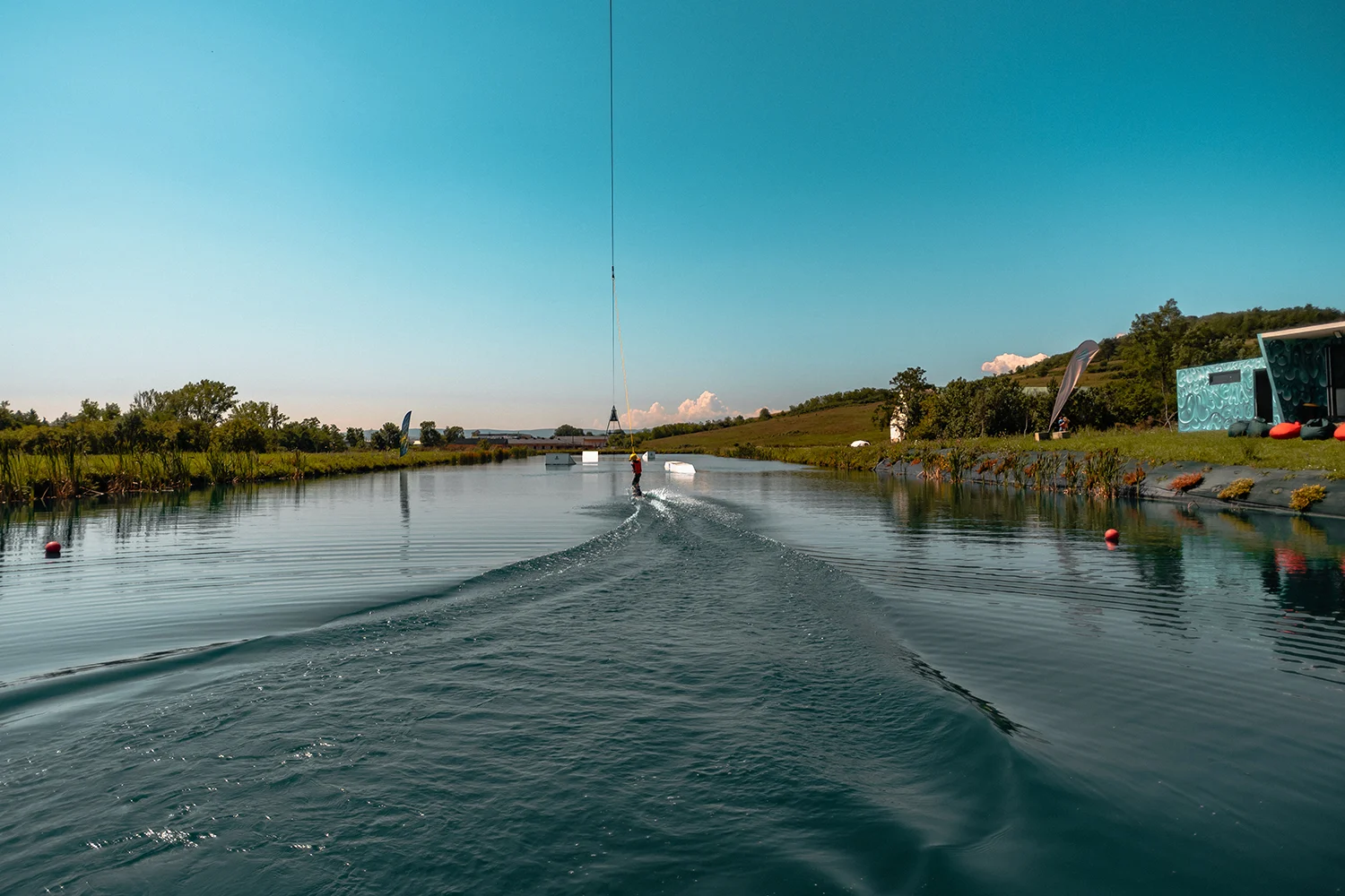 Apus de soare spectaculos la cable park